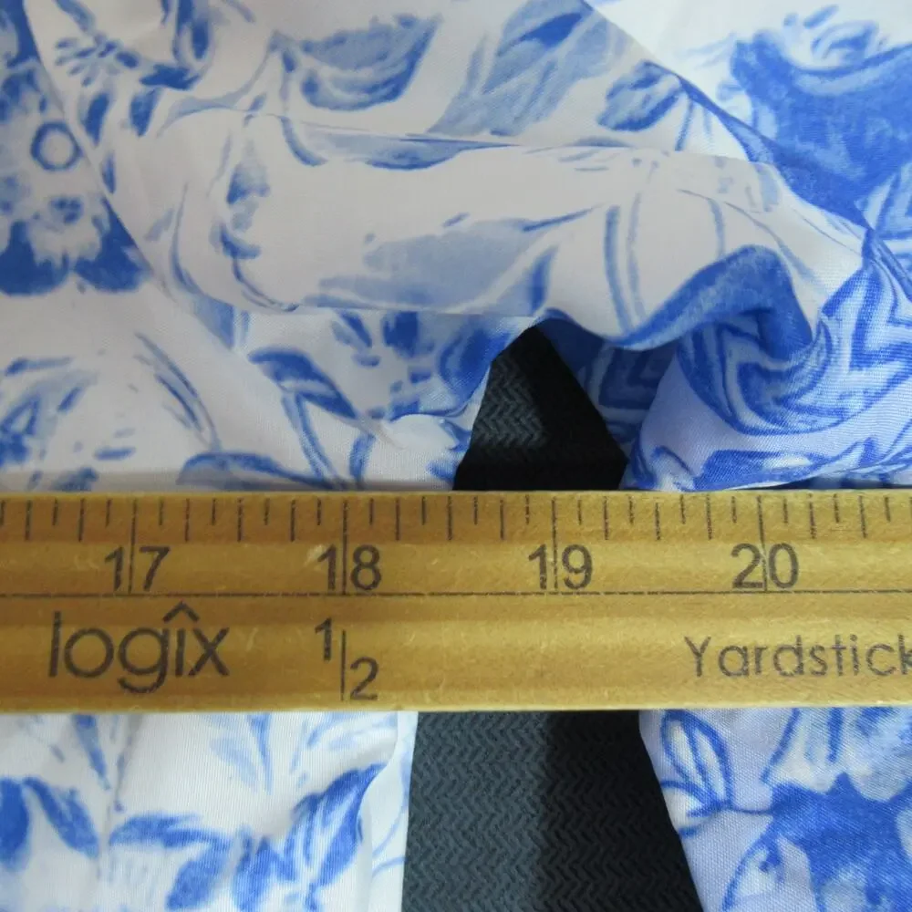 Maldila Dress Womens Size M White Blue Floral Maxi Boho Beach Resort Coastal NWT